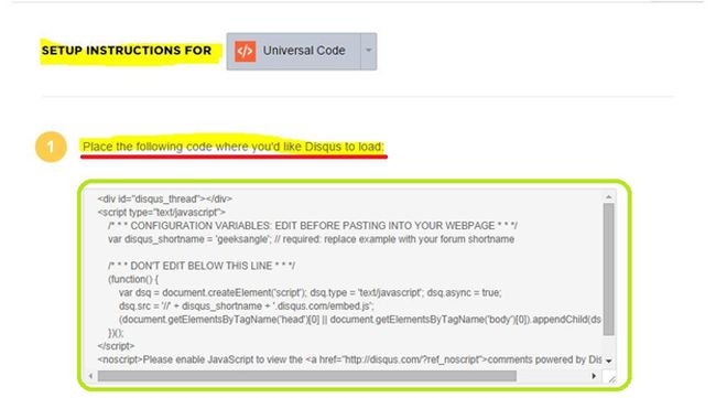 setup instruction for universal code